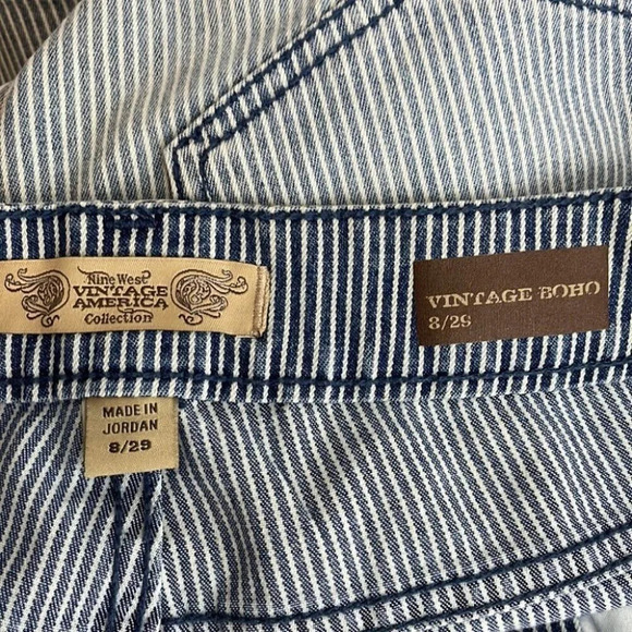 NINE WEST Vintage America Collection Jeans Blue Light Wash Stripe Boho Size 8 - Picture 6 of 10